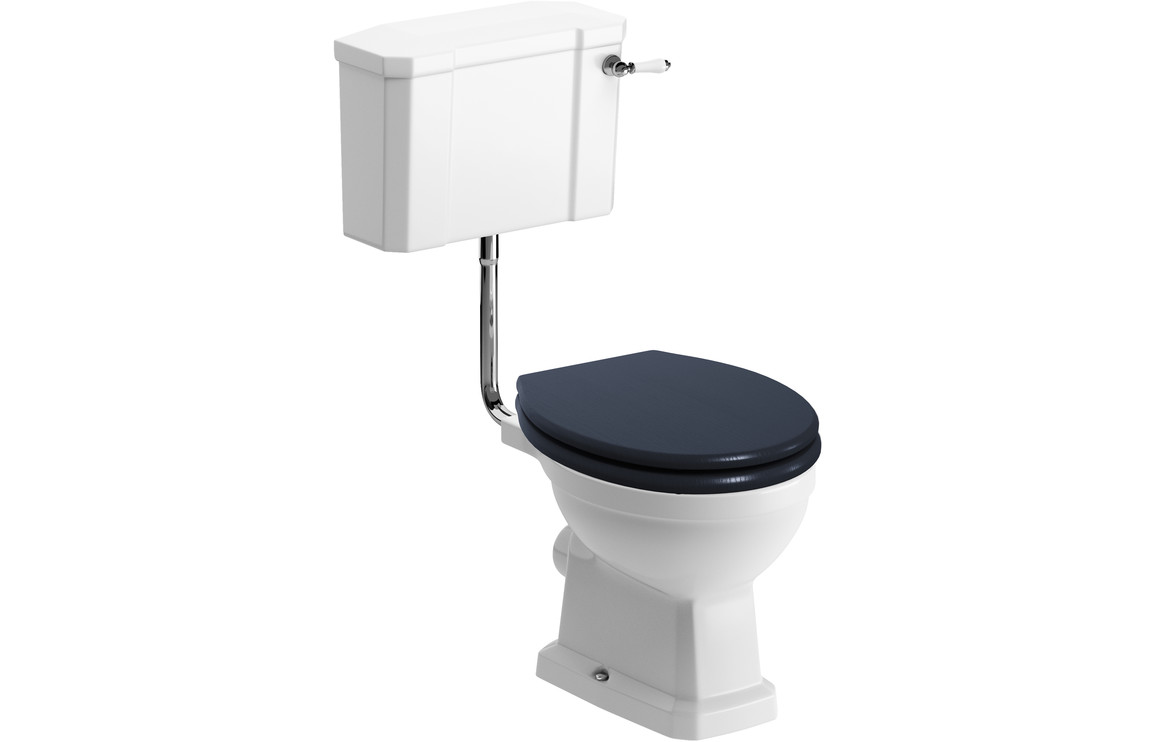 Cottage Low Level WC & Seychelles Indigo Ash Soft Close Seat